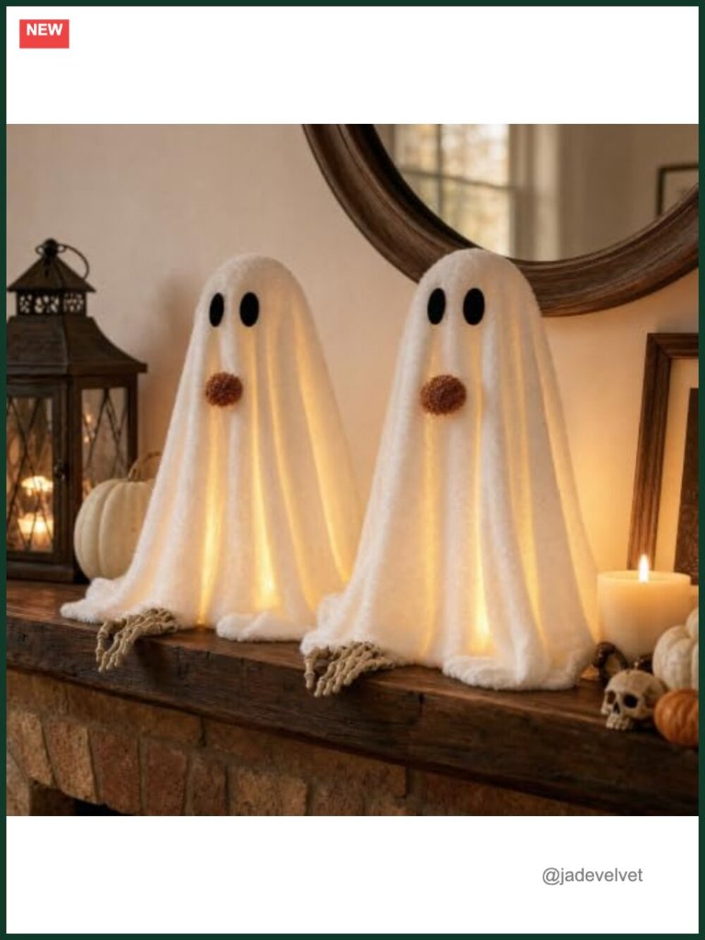 Halloween Lighted Ghosts Decor with Pumpkins